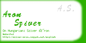 aron sziver business card